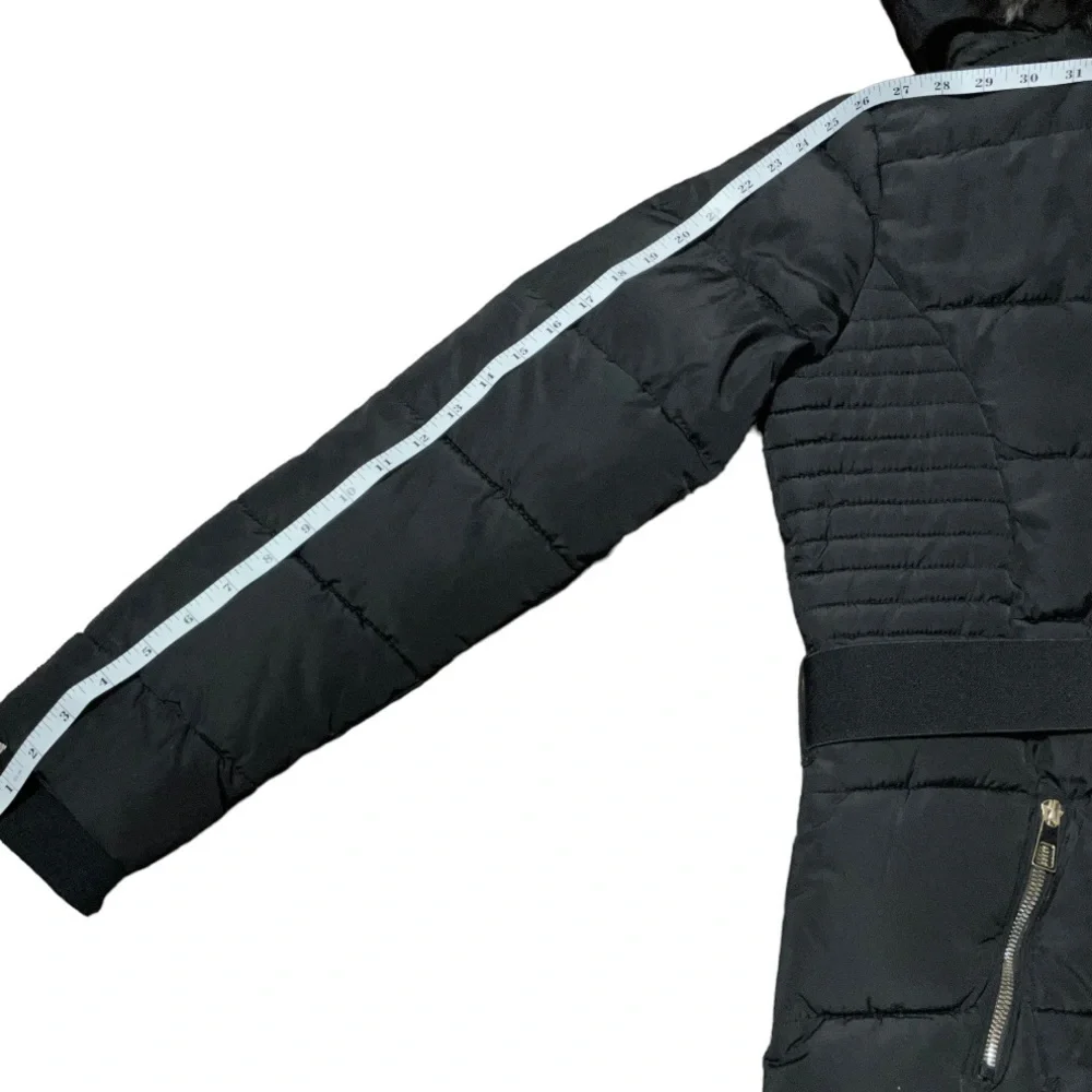 YMI Medium Black and Gold Long Winter Jacket - Picture 8 of 14